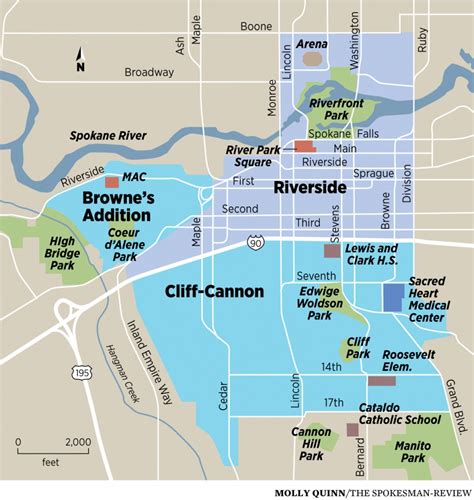 spokane city map